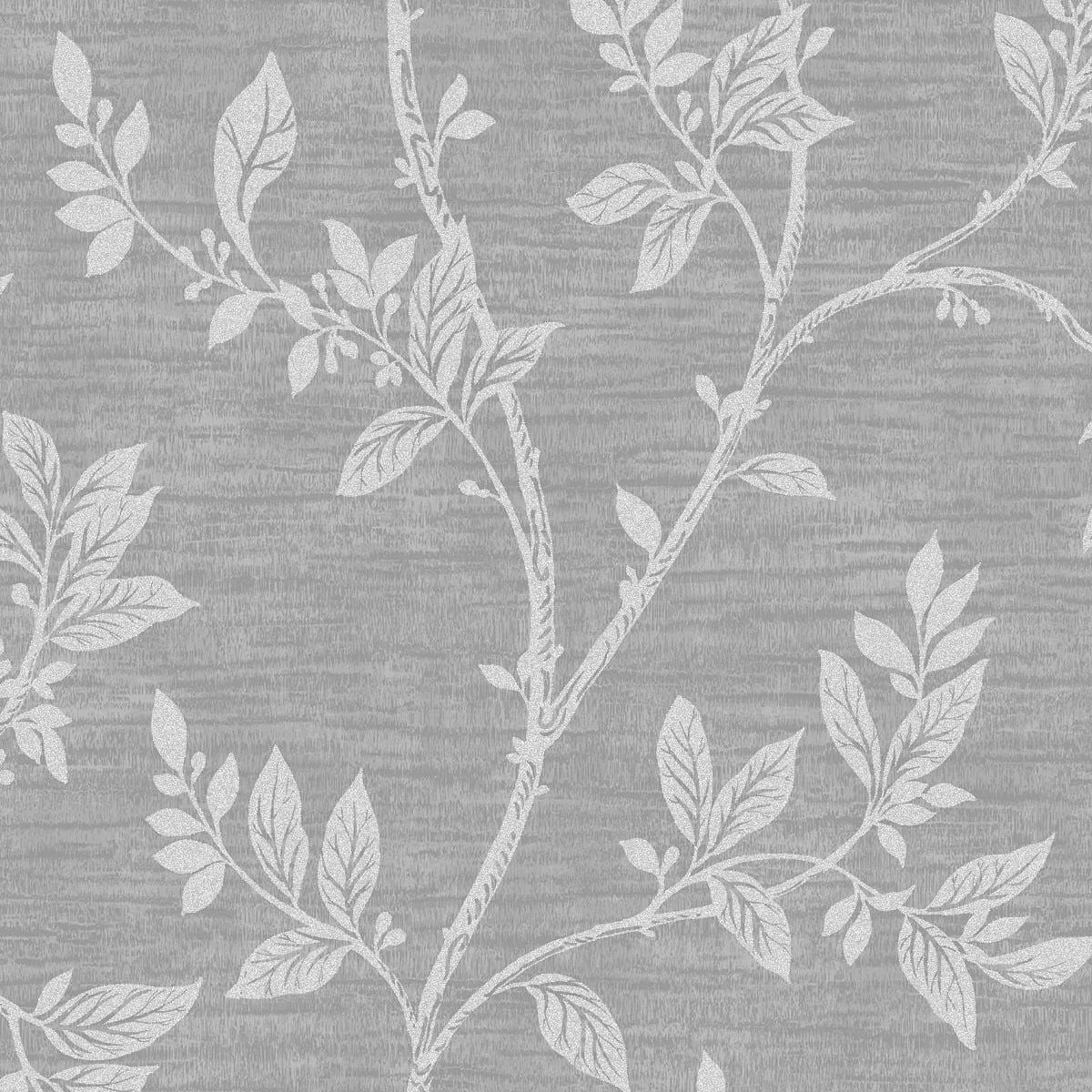 2231108 Leaf Trail Metallic Silver Glass Beads Wallpaper