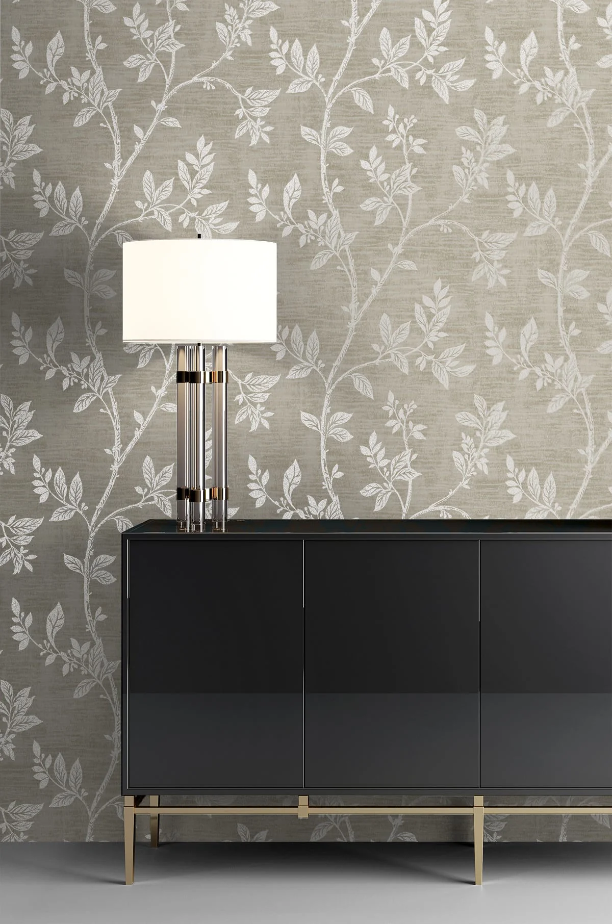 2231118 Leaf Trail Metallic Taupe Glass Beads Wallpaper - Image 2