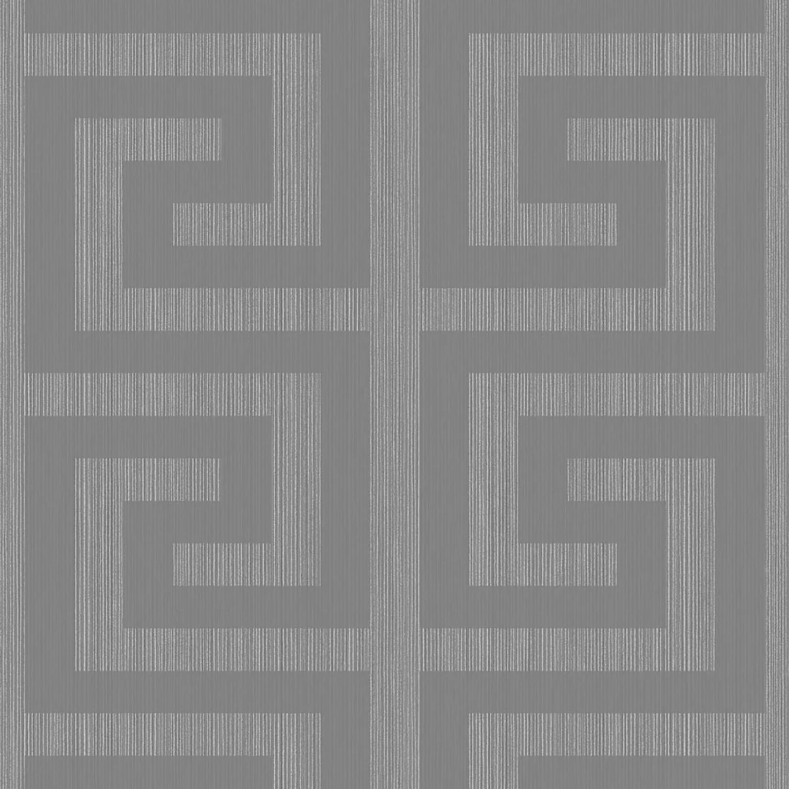 2232002 Greek Key Metallic Silver Earl Gray Wallpaper