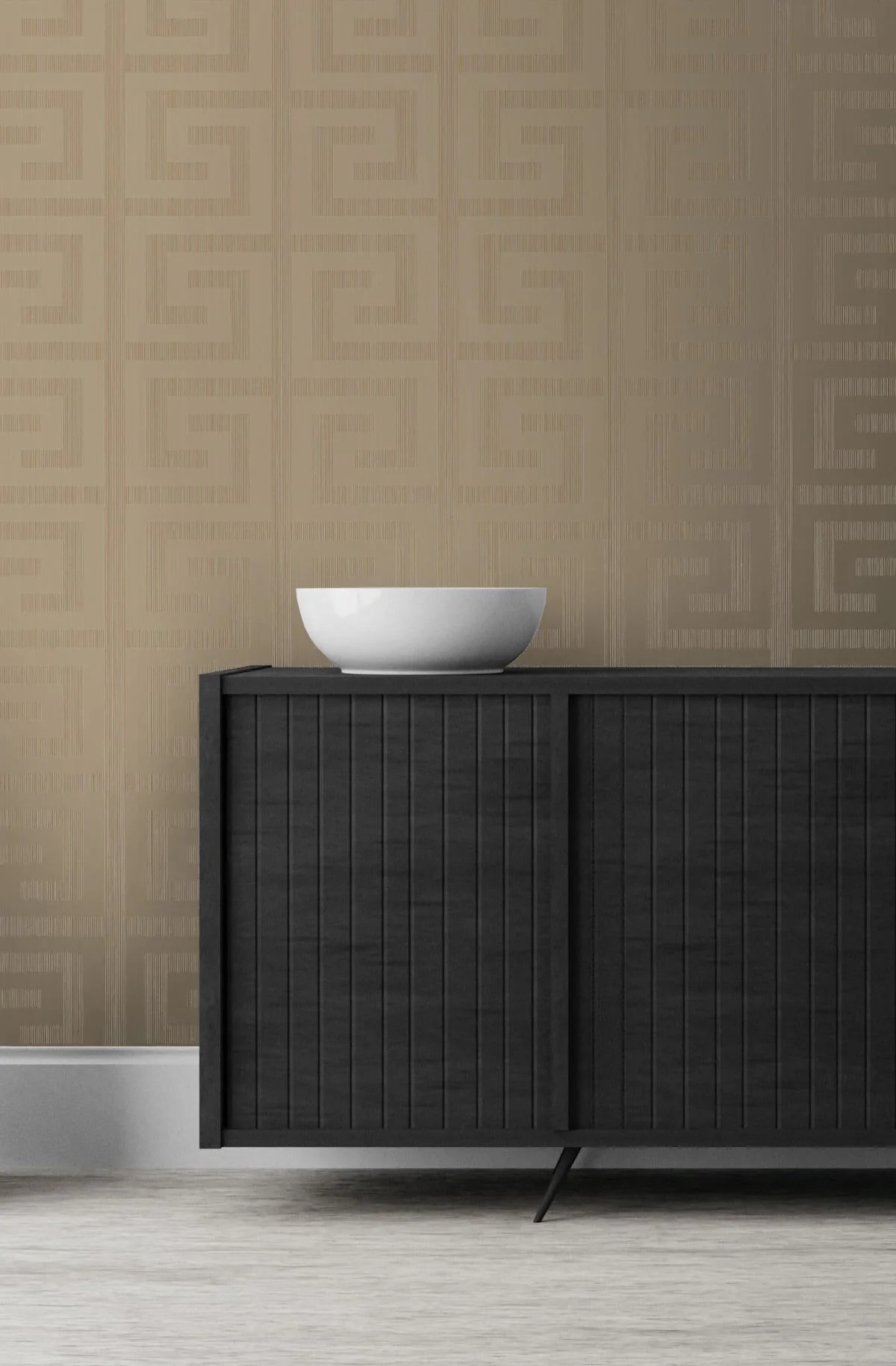 2232007 Greek Key Khaki Metallic Champagne Wallpaper - Image 2