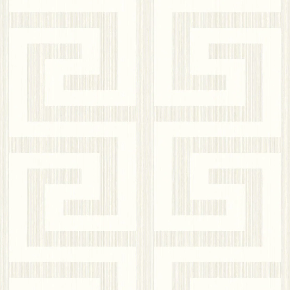 2232013 Greek Key Metallic Pearl Cream Wallpaper