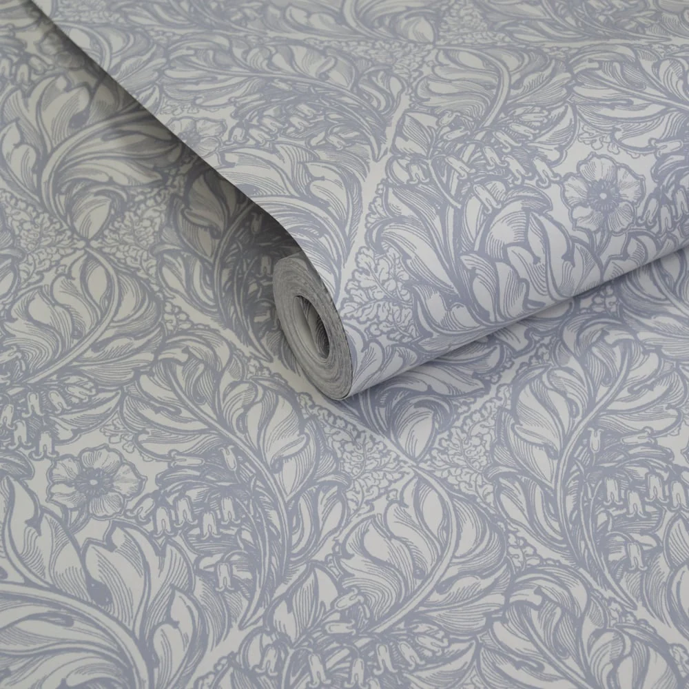 Lb25101 Floral Victorian Pattern with Stylized Leaves and Bellflowers Wallpaper - Image 2