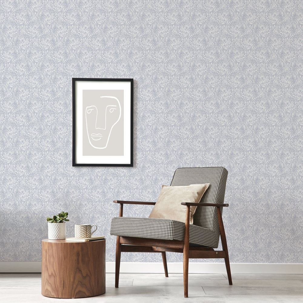 Lb25101 Floral Victorian Pattern with Stylized Leaves and Bellflowers Wallpaper - Image 3