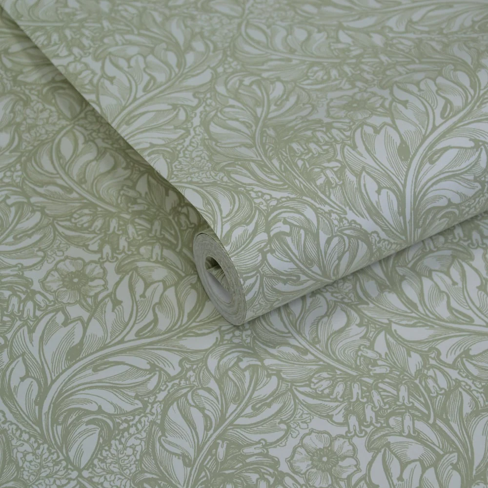 Lb25102 Floral Victorian Pattern with Stylized Leaves and Bellflowers Wallpaper - Image 2