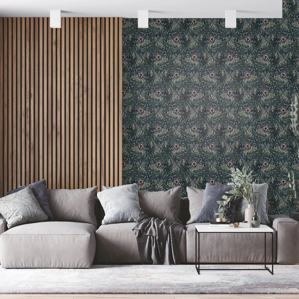 Lb25105 Floral Victorian Pattern with Stylized Leaves and Bellflowers Wallpaper - Image 2