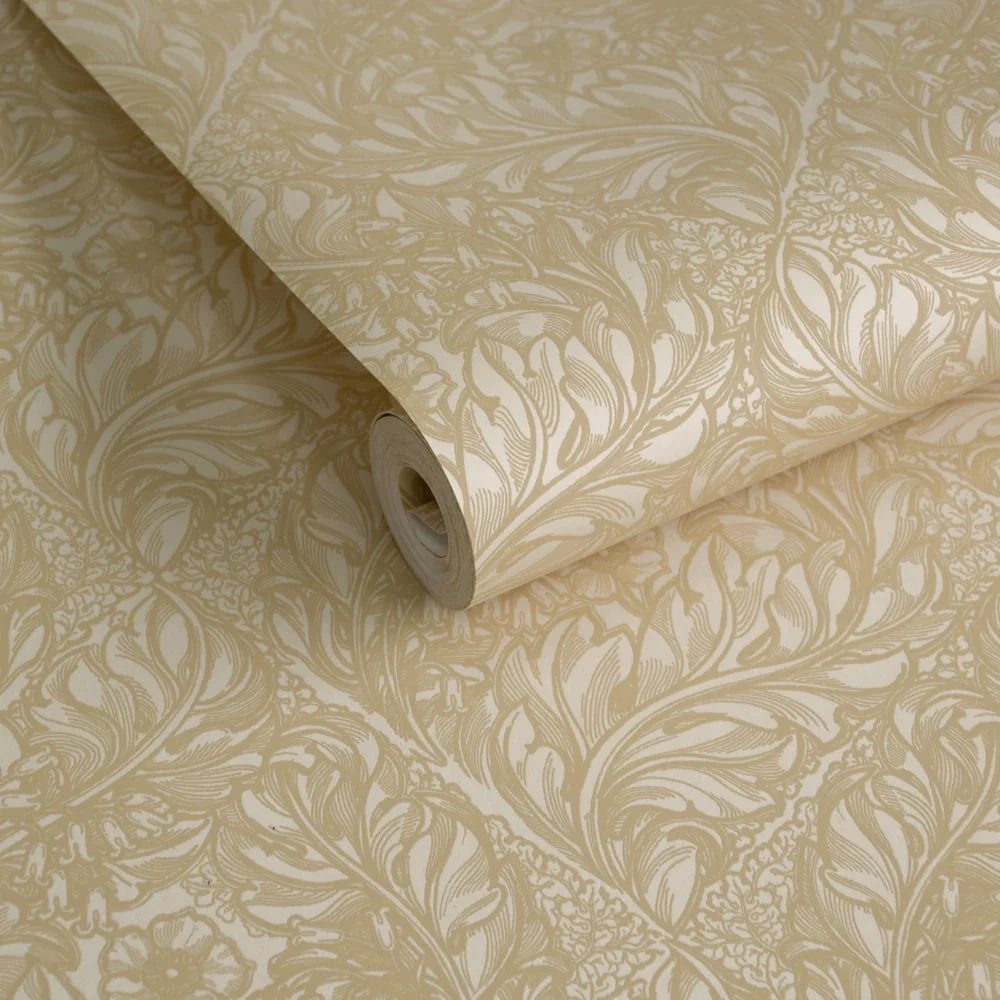 Lb25110 Floral Victorian Pattern with Stylized Leaves and Bellflowers Wallpaper - Image 2