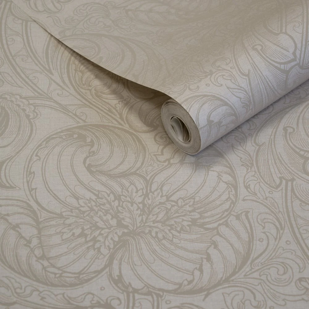 Lb25112 Vintage Floral Line Art Pattern Leaves Wallpaper - Image 2