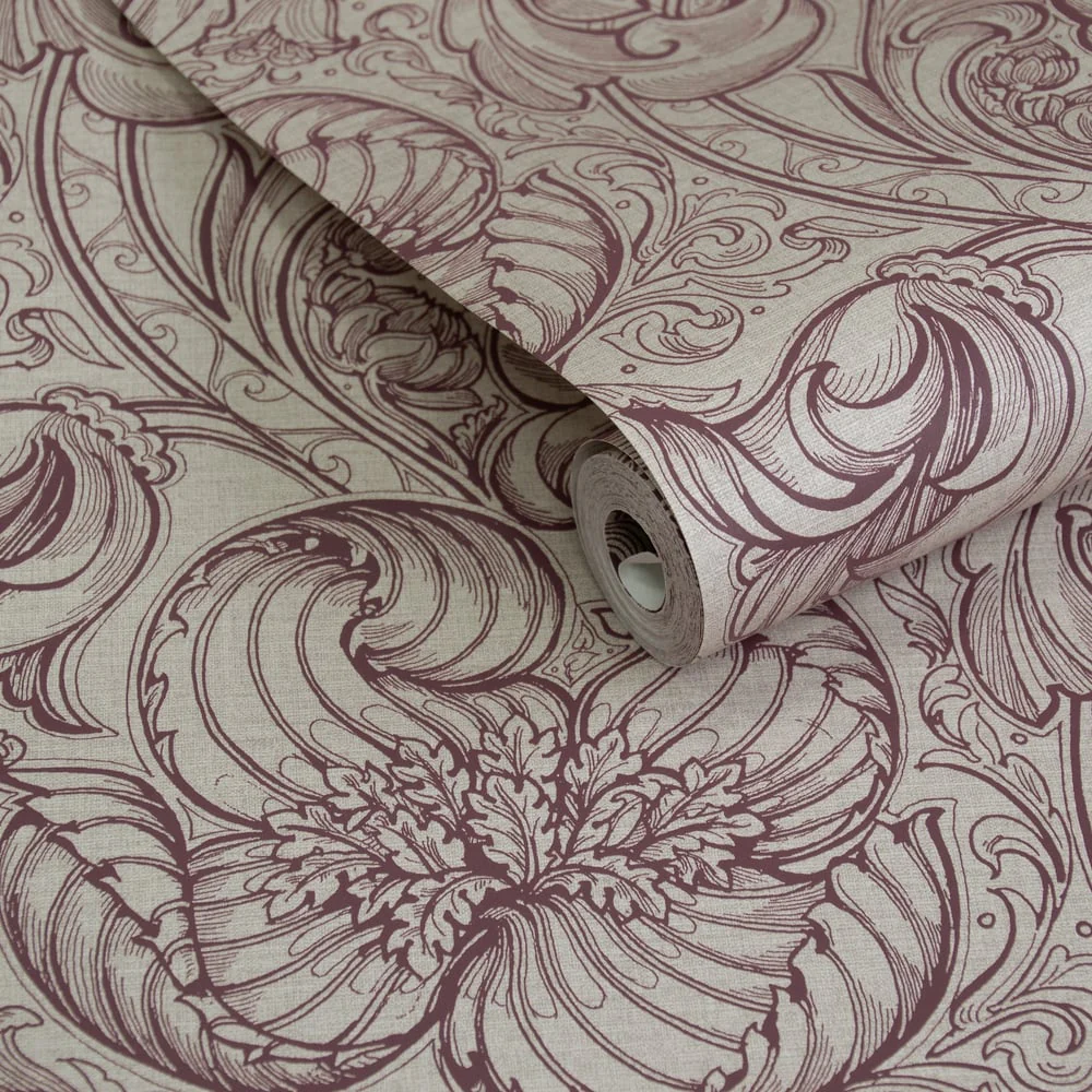 Lb25115 Vintage Floral Line Art Pattern Leaves Wallpaper - Image 3