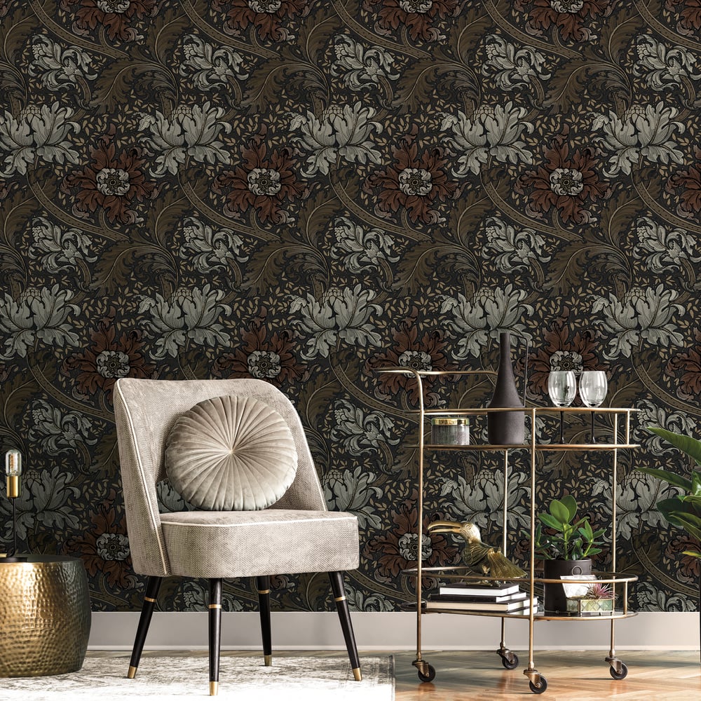 Lb25140 Luxury Baroque Floral Botanical Wallpaper - Image 2