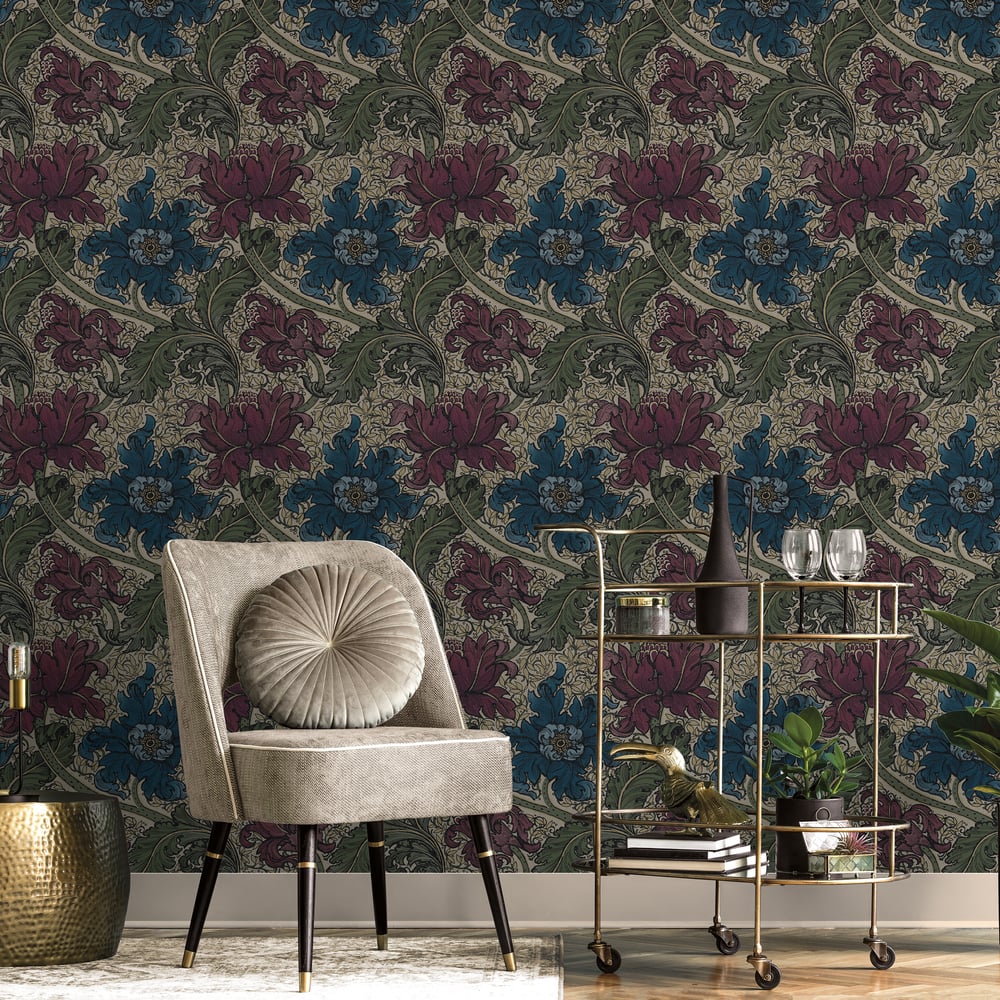Lb25142 Luxury Baroque Floral Botanical Wallpaper - Image 2