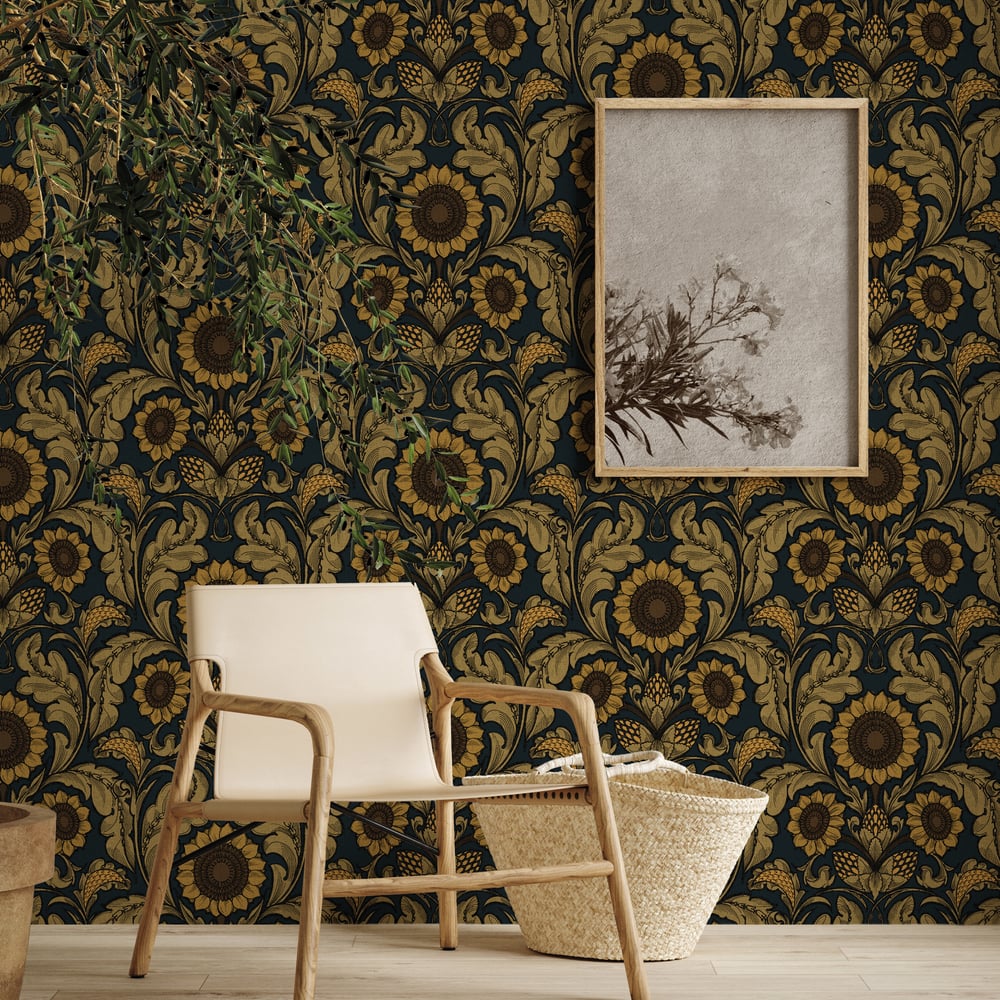 Lb25147 Luxury Vintage Sunflower Wallpaper - Image 2