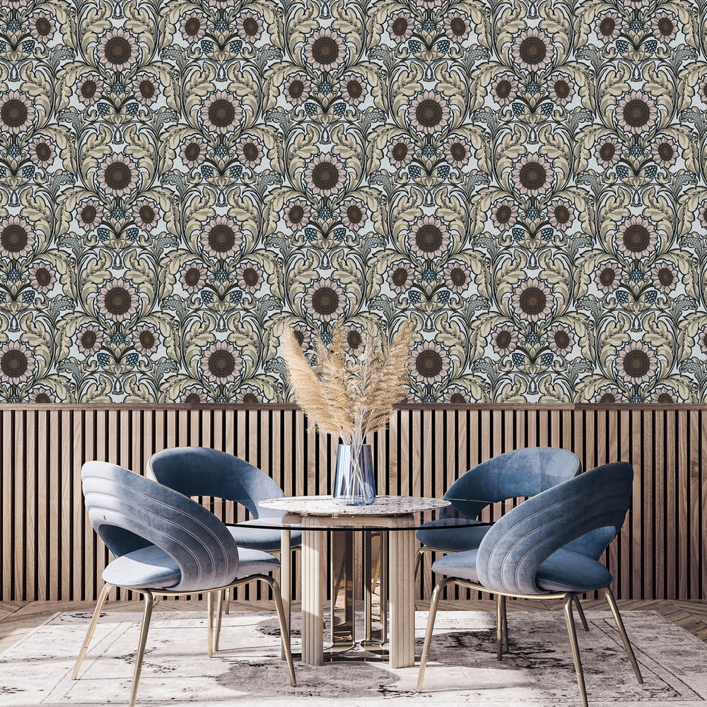 Lb25148 Luxury Vintage Sunflower Wallpaper - Image 3