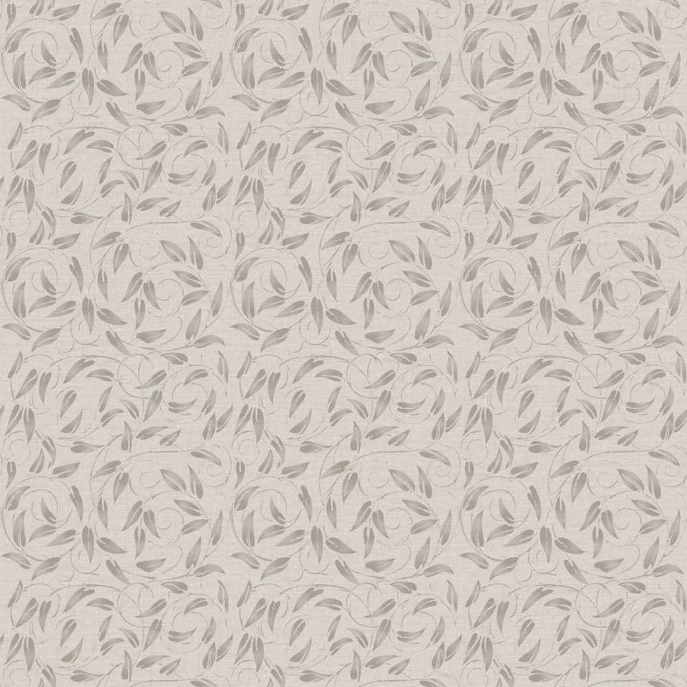 Lb25155 Leaf Swirl Pattern Neutral Tones Wallpaper