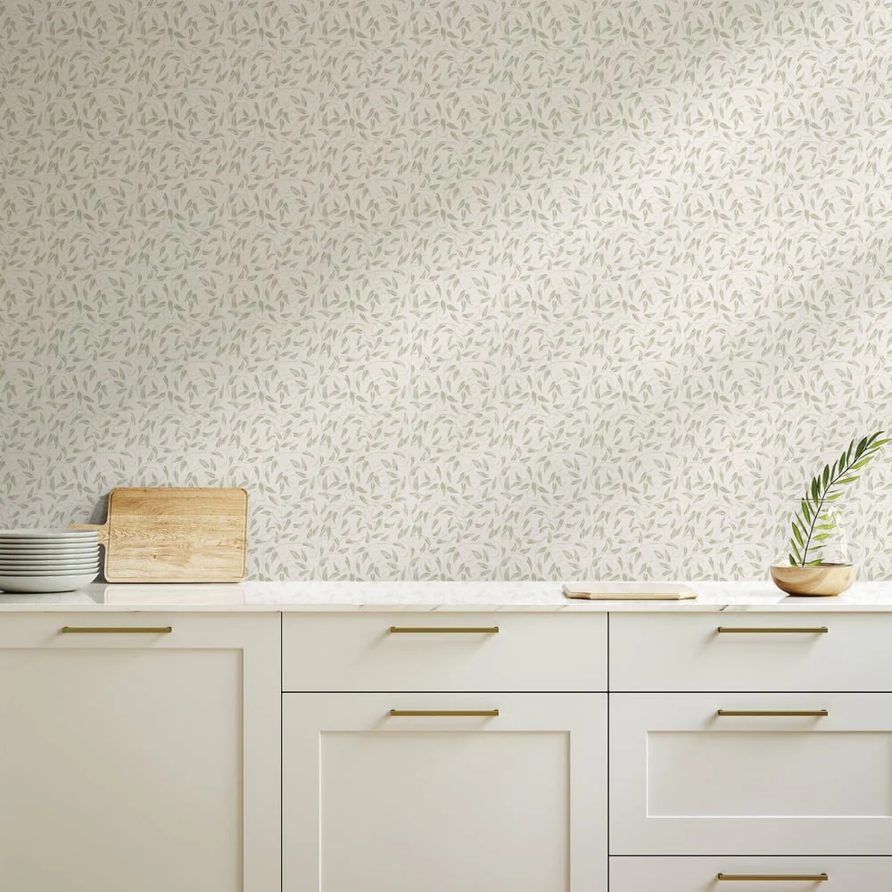 Lb25159 Leaf Swirl Pattern Neutral Tones Wallpaper - Image 2
