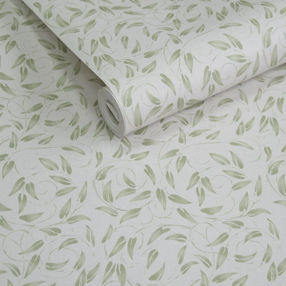 Lb25159 Leaf Swirl Pattern Neutral Tones Wallpaper - Image 3
