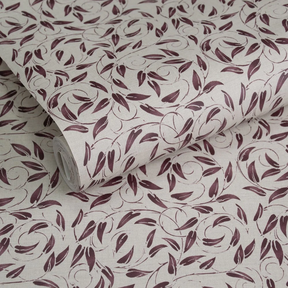 Lb25162 Leaf Swirl Pattern Neutral Tones Wallpaper - Image 2