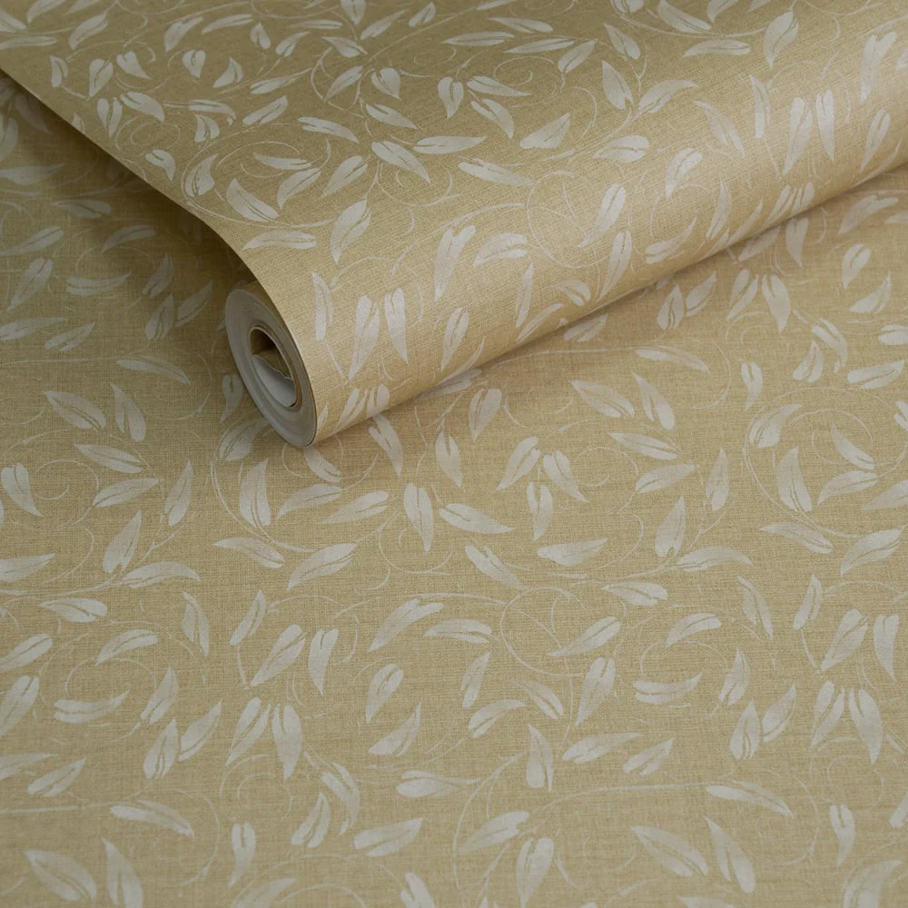 Lb25163 Leaf Swirl Pattern Neutral Tones Wallpaper - Image 2