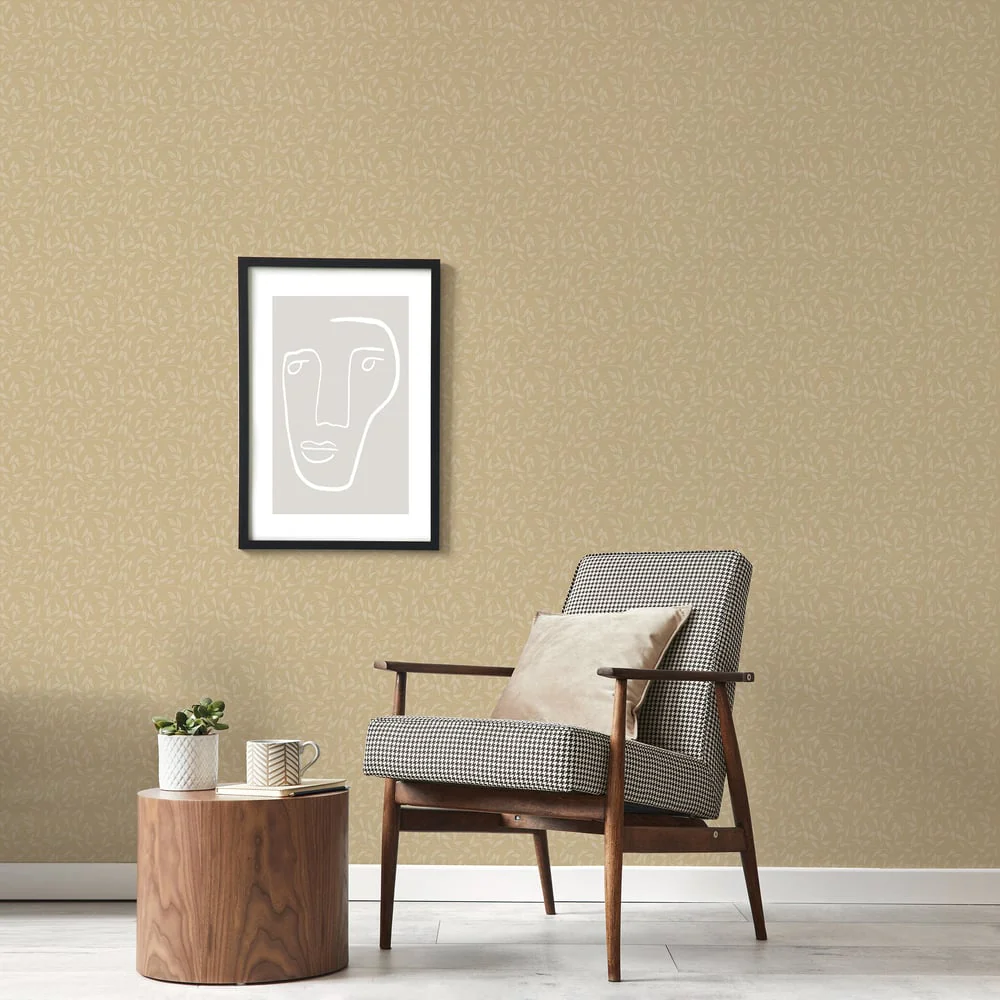 Lb25163 Leaf Swirl Pattern Neutral Tones Wallpaper - Image 3