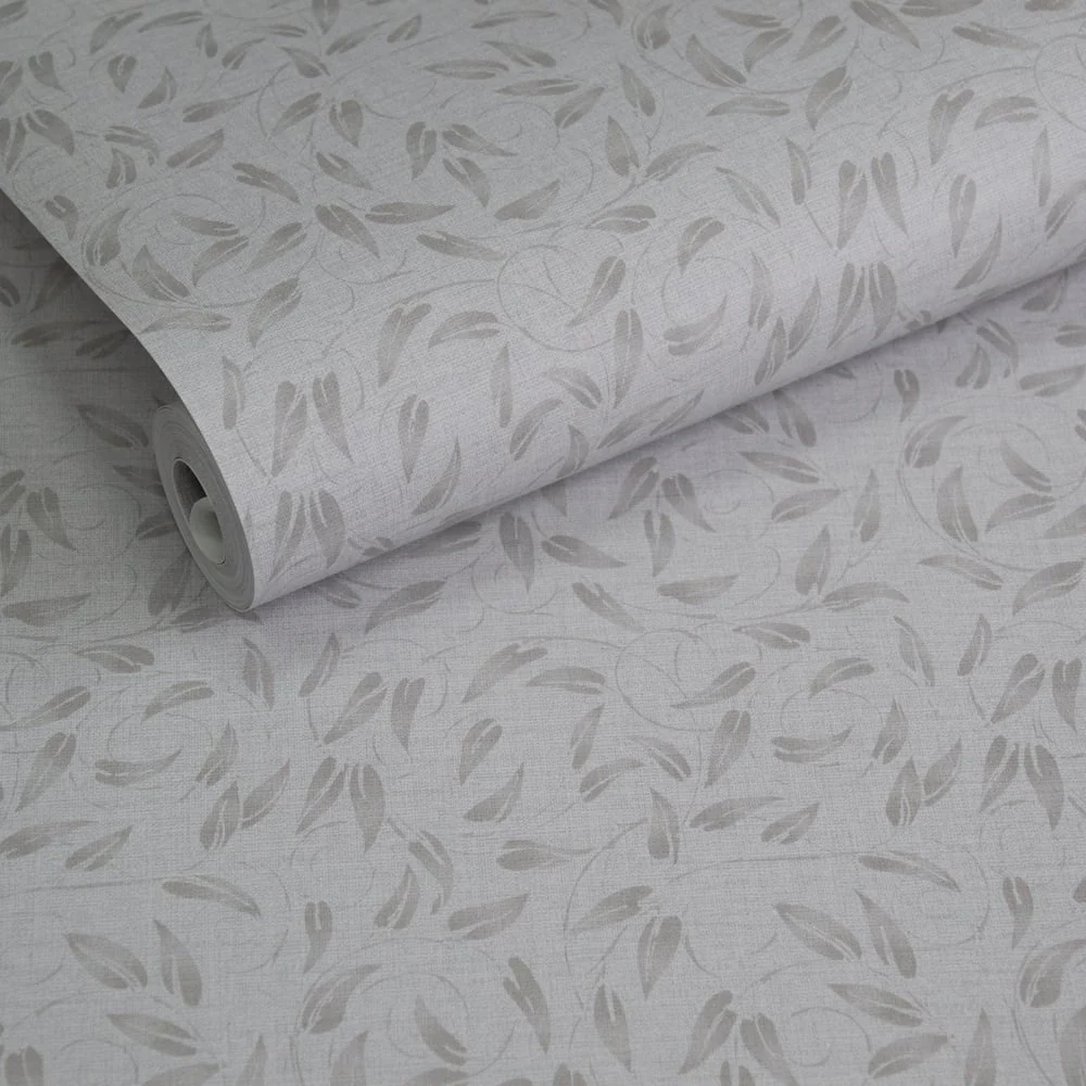 Lb25164 Leaf Swirl Pattern Neutral Tones Wallpaper - Image 2