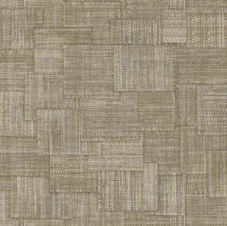 RA46712 Woven Blocks Coffee Wallpaper