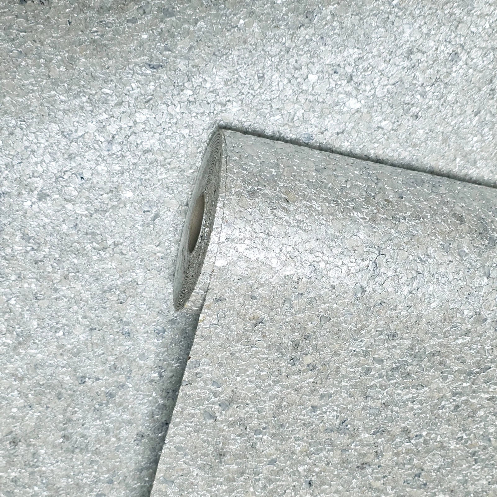 WM0002MBP Gray silver metallic Pearl Big Chip Natural Real Mica Stone Wallpaper Textured - Image 3