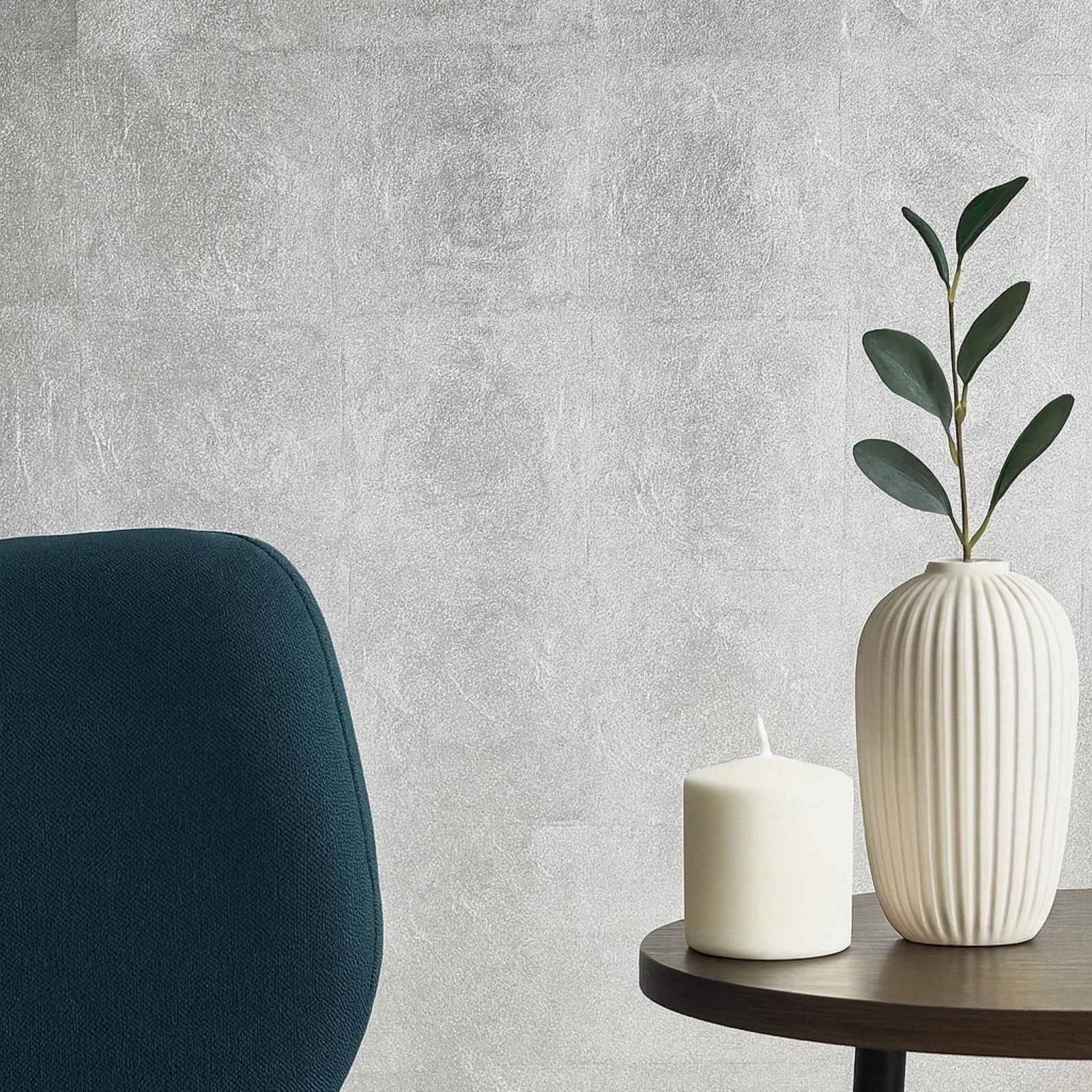 WM006MLS Square leaf tile foil silver metallic Shiny Modern contemporary luxury Wallpaper - Image 14
