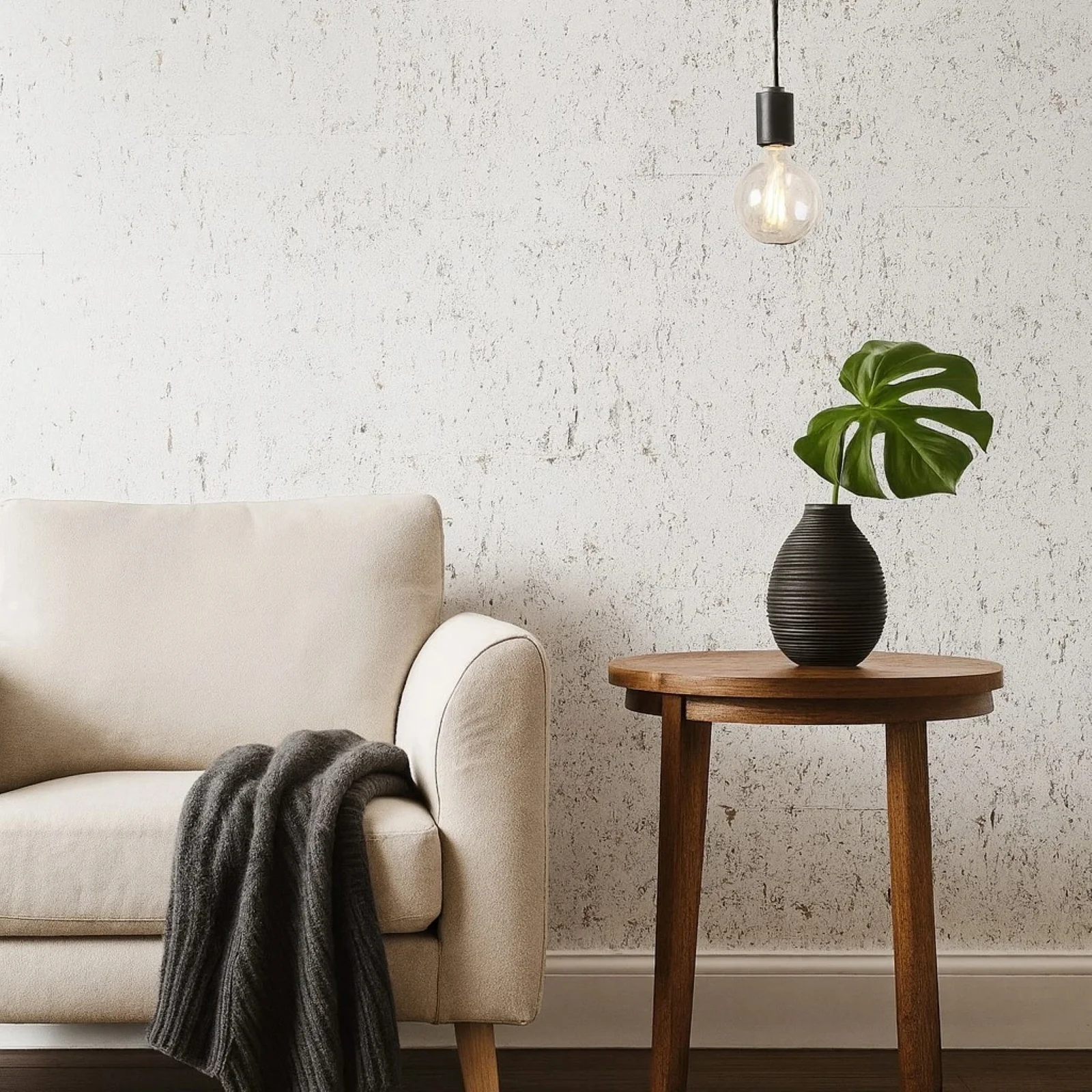 WM012KCG Real natural cork textured matte white gold metallic foil modern eco Wallpaper - Image 4