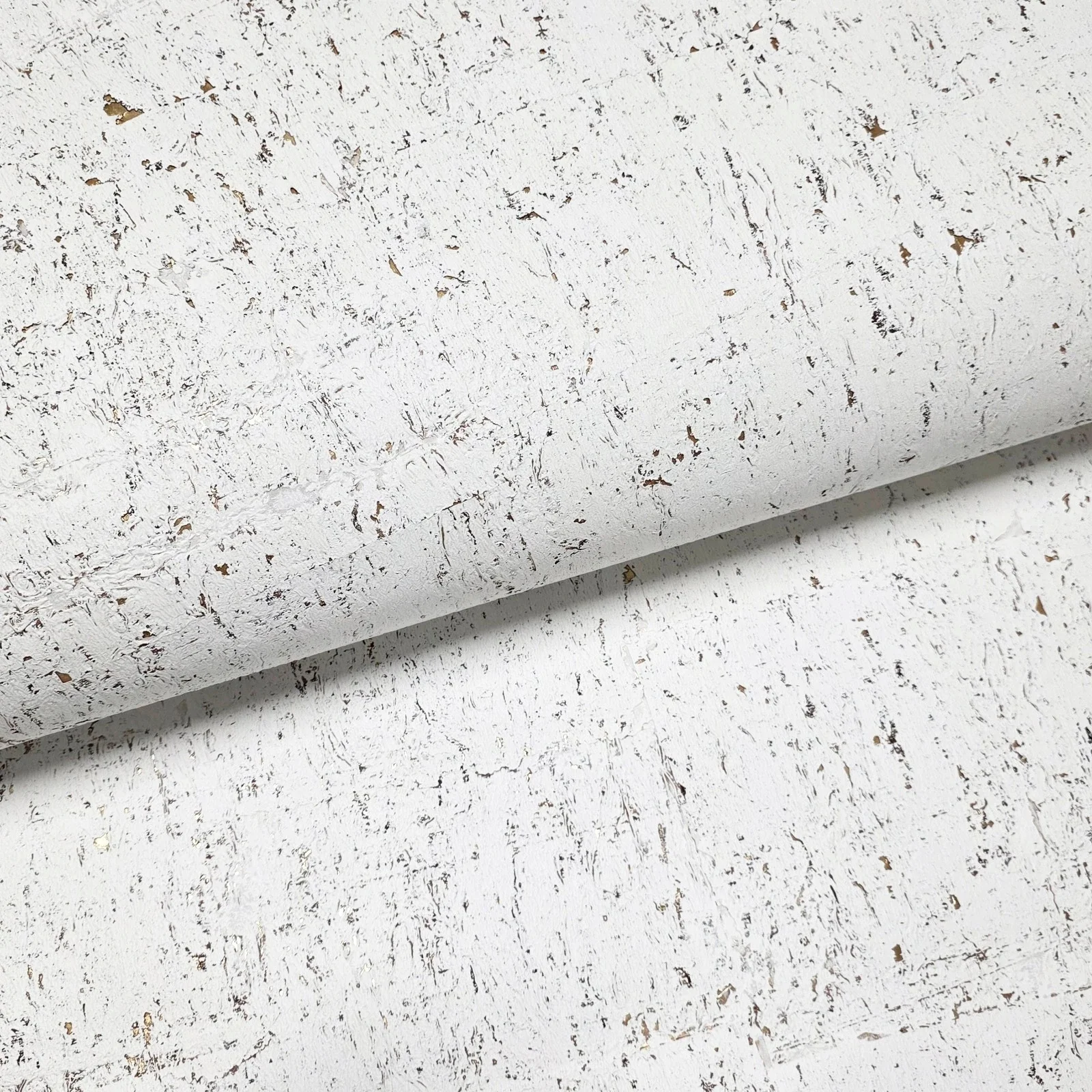 WM012KCG Real natural cork textured matte white gold metallic foil modern eco Wallpaper - Image 7