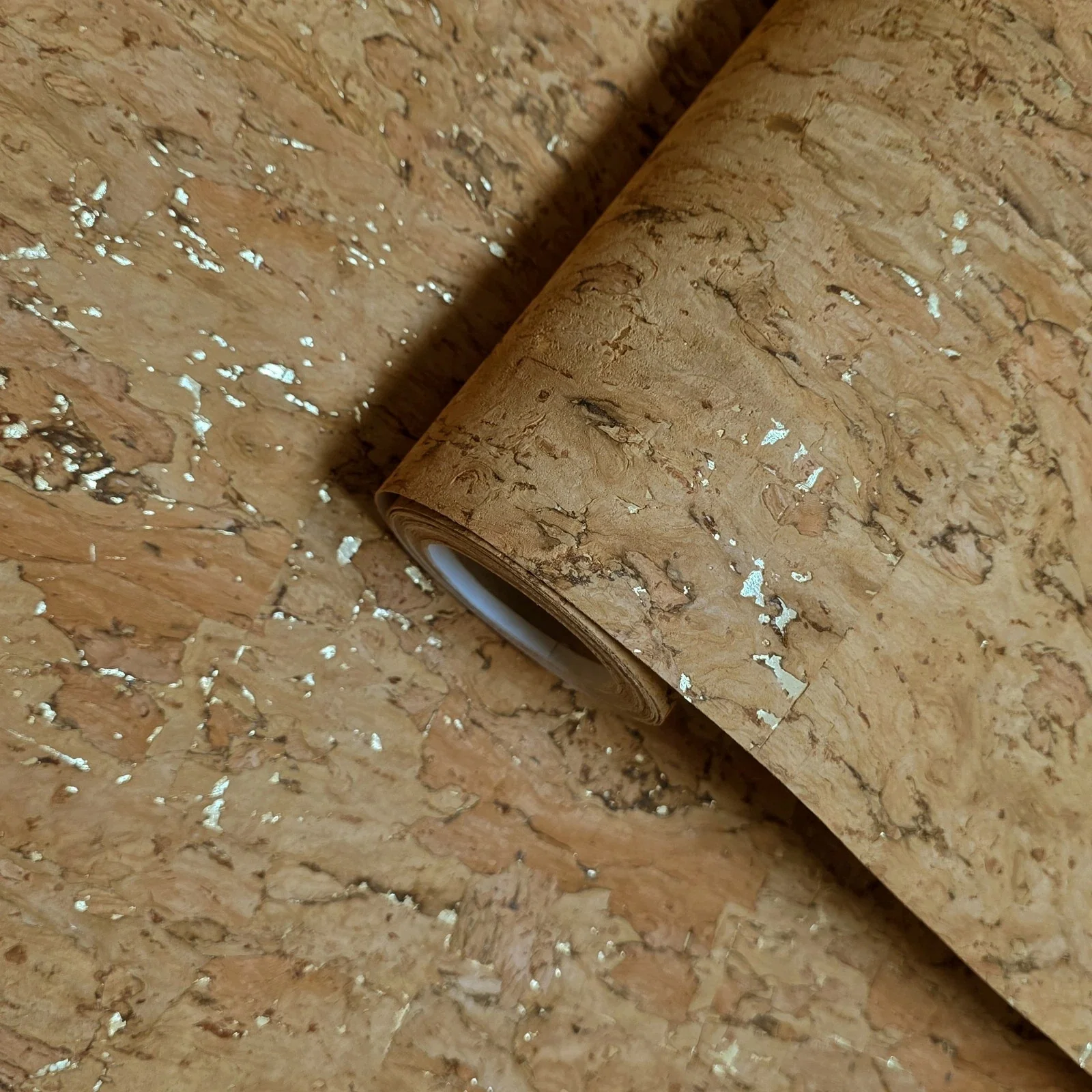 WM021KCG Real Natural cork organic sand brown gold metallic foil textured eco Wallpaper - Image 5