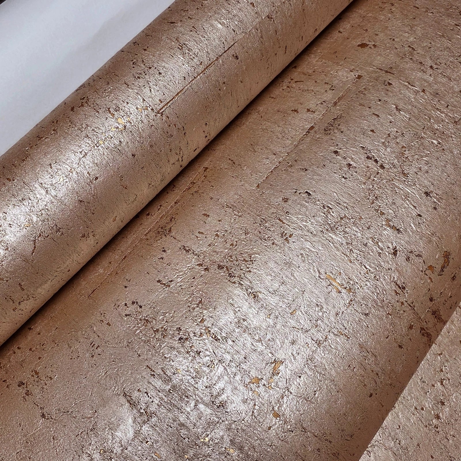 WM032KCG Real Natural cork organic rose gold cream metallic textured modern eco Wallpaper - Image 7