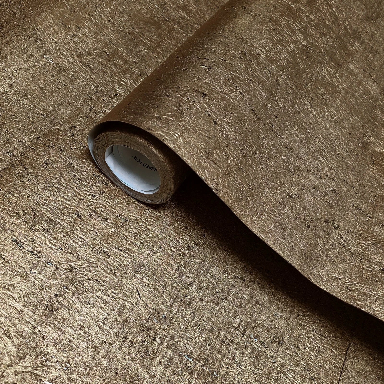 WM038KCG Real Natural cork organic Brass metallic black textured contemporary Wallpaper - Image 14
