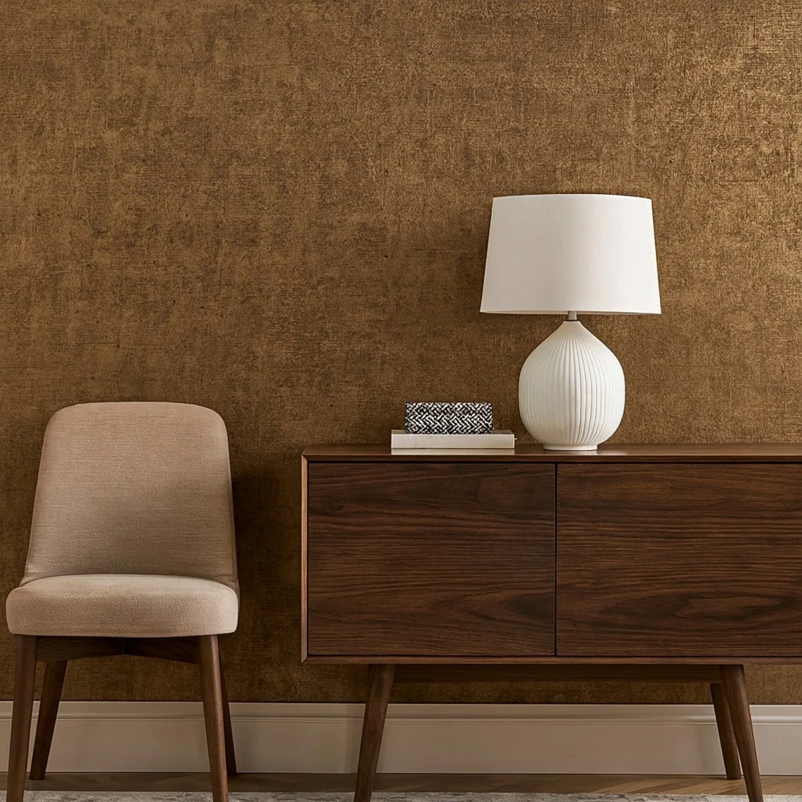 WM038KCG Real Natural cork organic Brass metallic black textured contemporary Wallpaper - Image 18