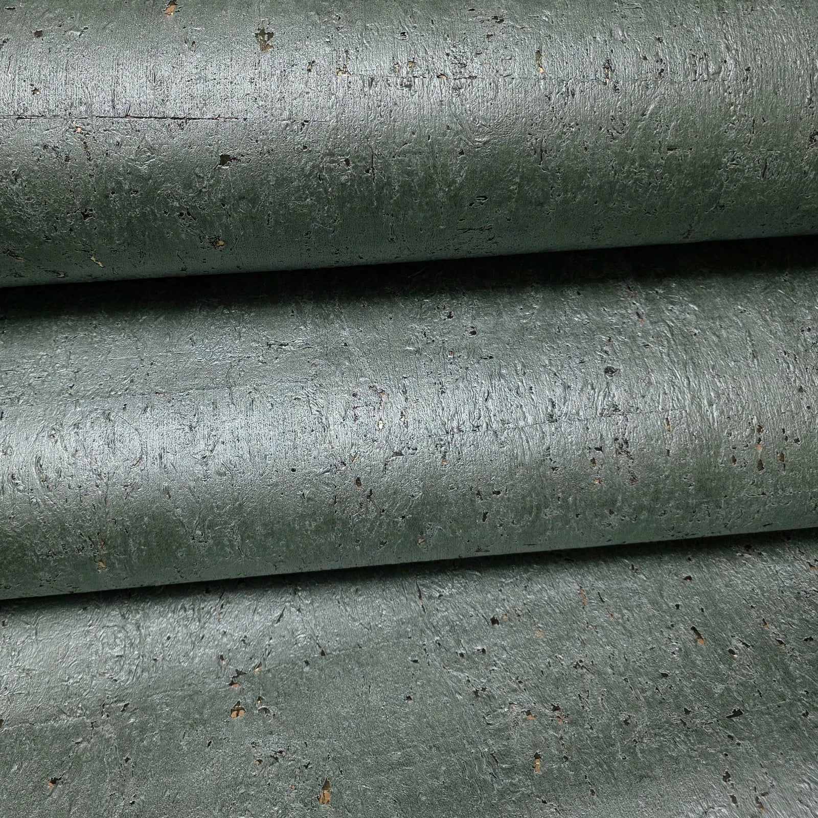 WM047KCG Real Natural cork moss green - gray metallic gold foil textured modern Wallpaper - Image 9