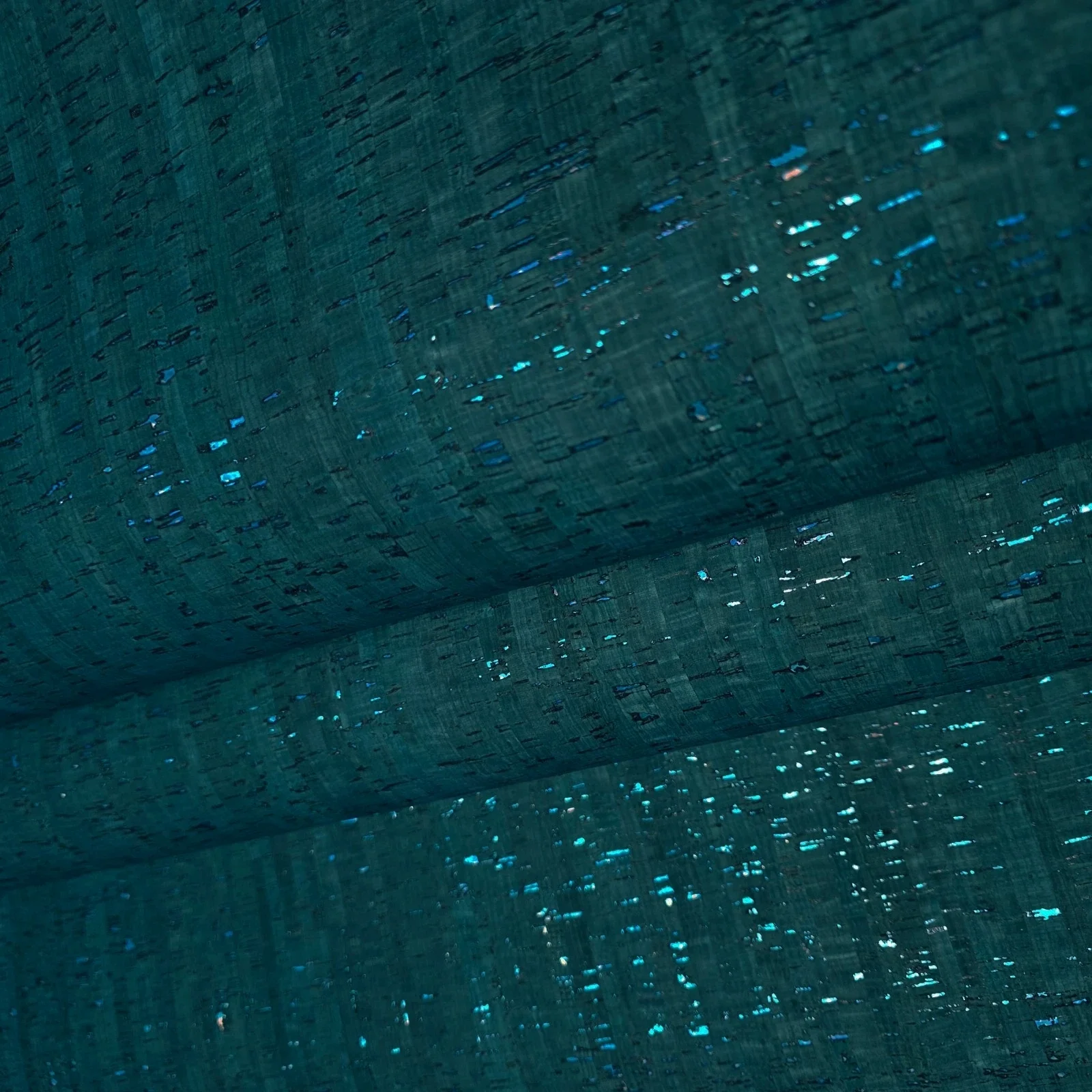 WM100012SMC Real natural cork teal green on metallic foil striped textured modern Wallpaper - Image 8