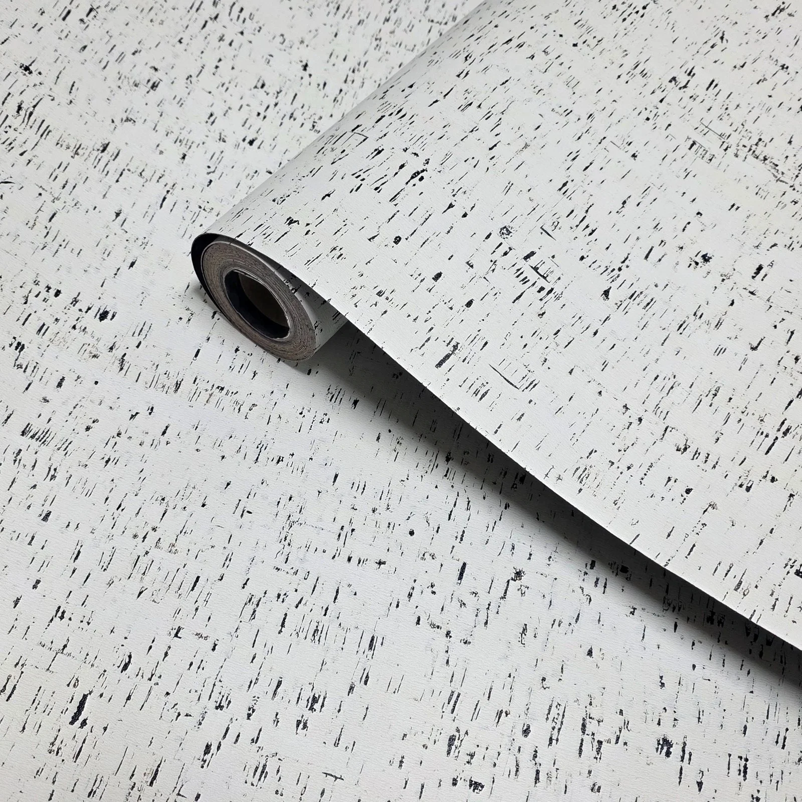 WM100100SMC Enchanced natural cork matte off white black birch textured eco modern Wallpaper - Image 12