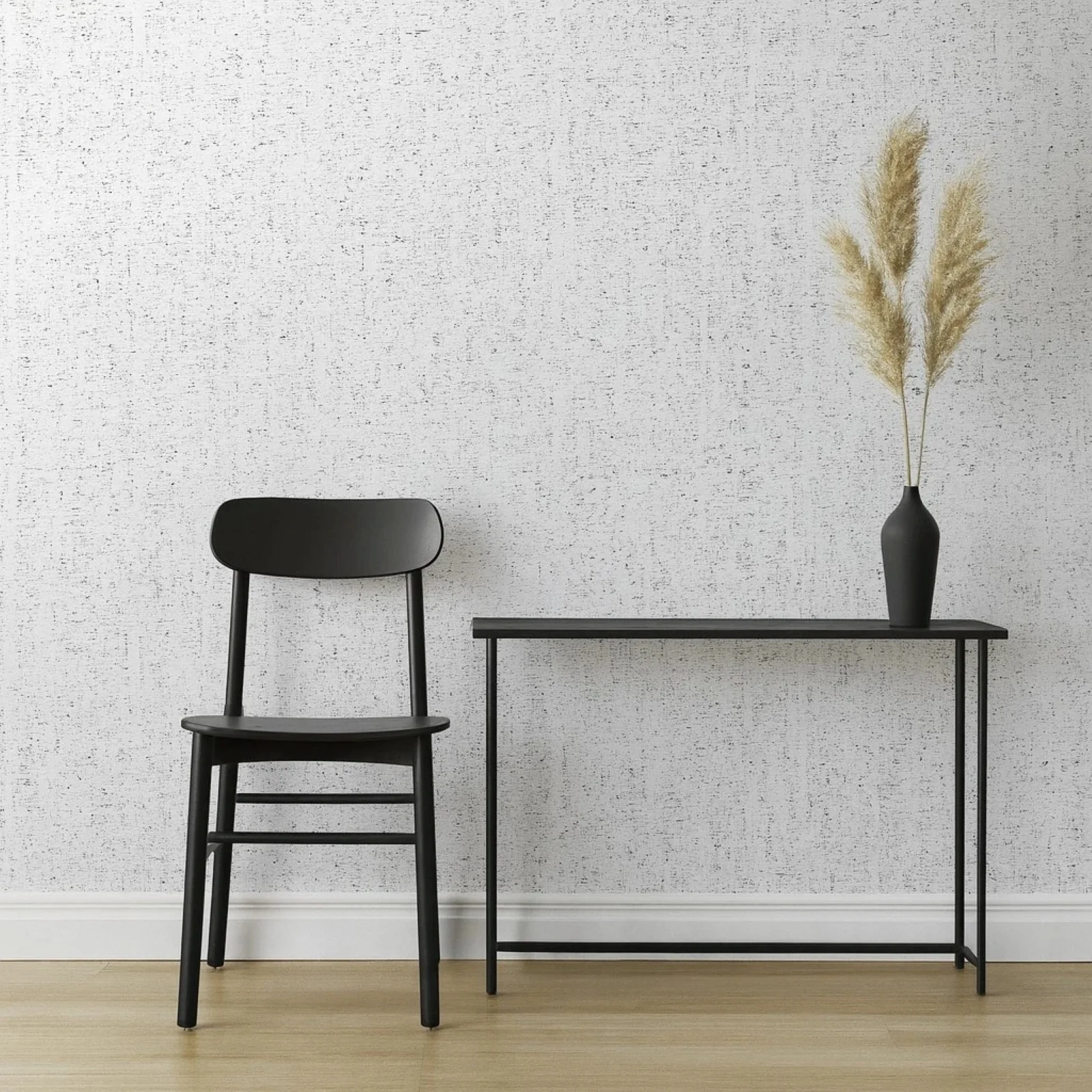 WM100100SMC Enchanced natural cork matte off white black birch textured eco modern Wallpaper - Image 3