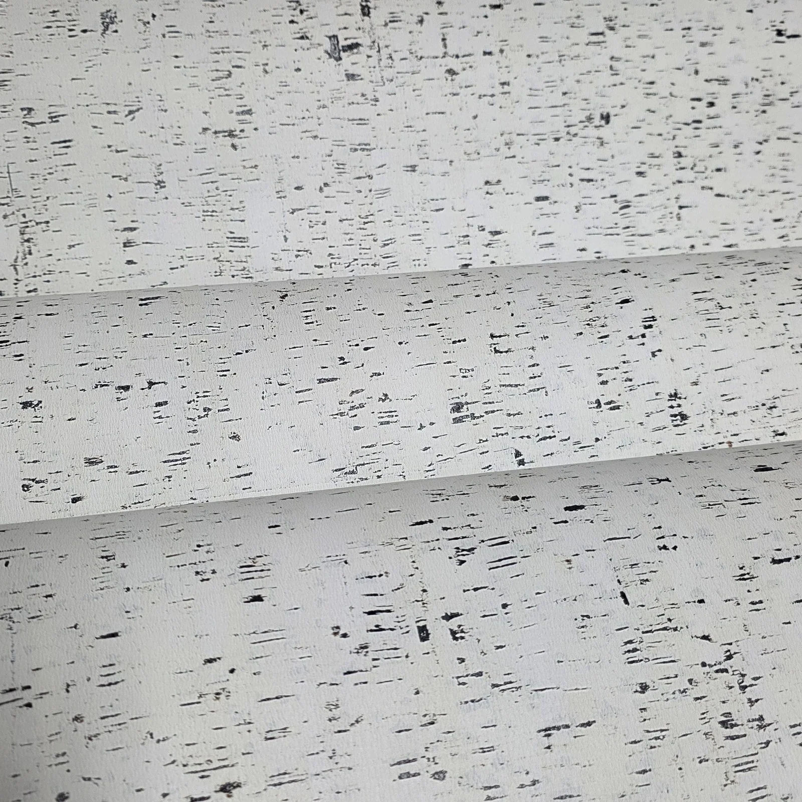 WM100100SMC Enchanced natural cork matte off white black birch textured eco modern Wallpaper - Image 4