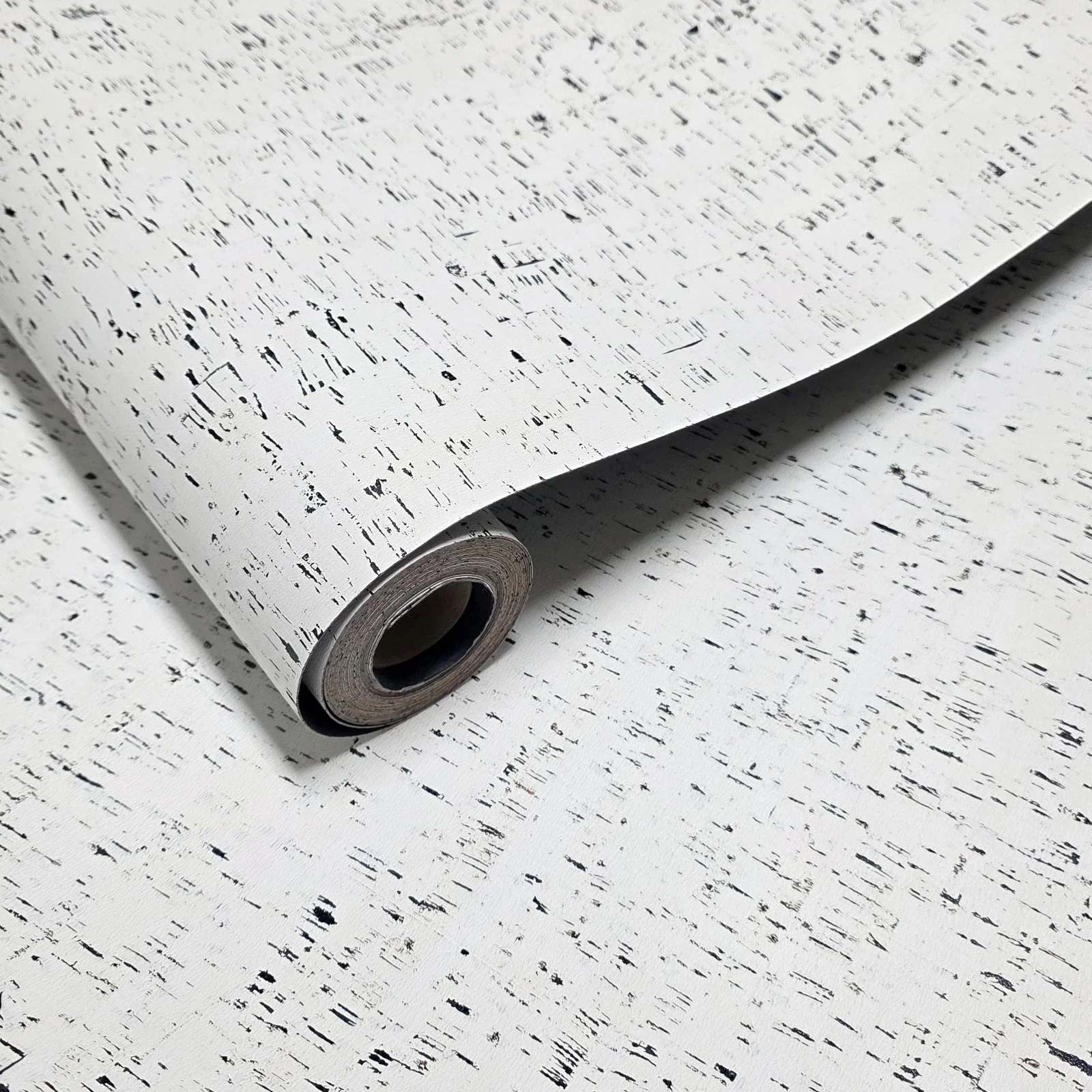 WM100100SMC Enchanced natural cork matte off white black birch textured eco modern Wallpaper - Image 5