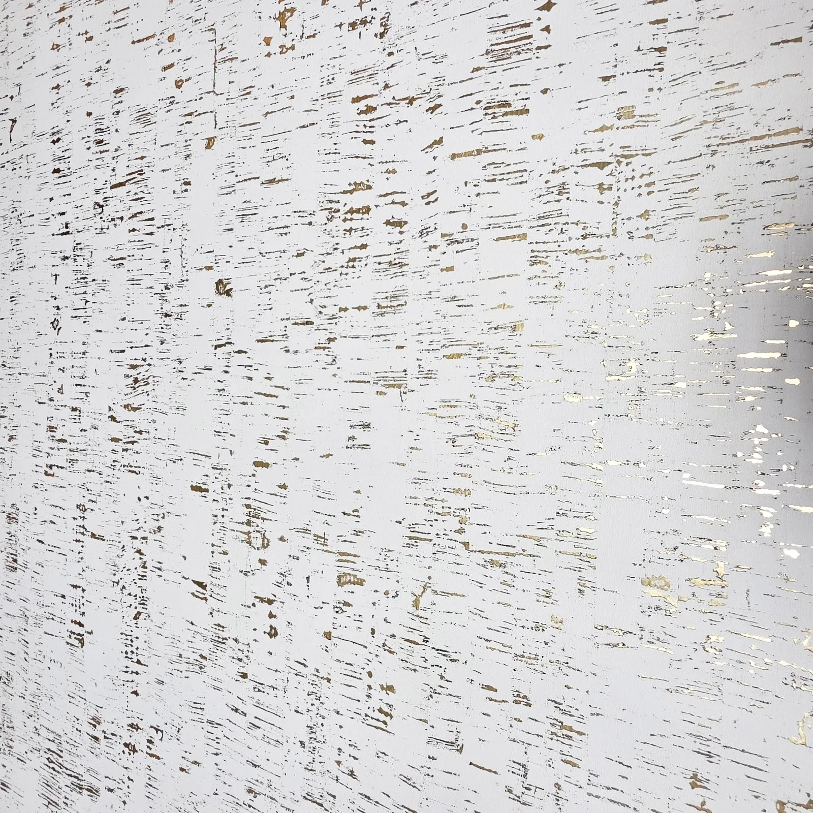 WM100101SMC Enchanced natural cork matte white gold metallic foil birch textured Wallpaper - Image 12