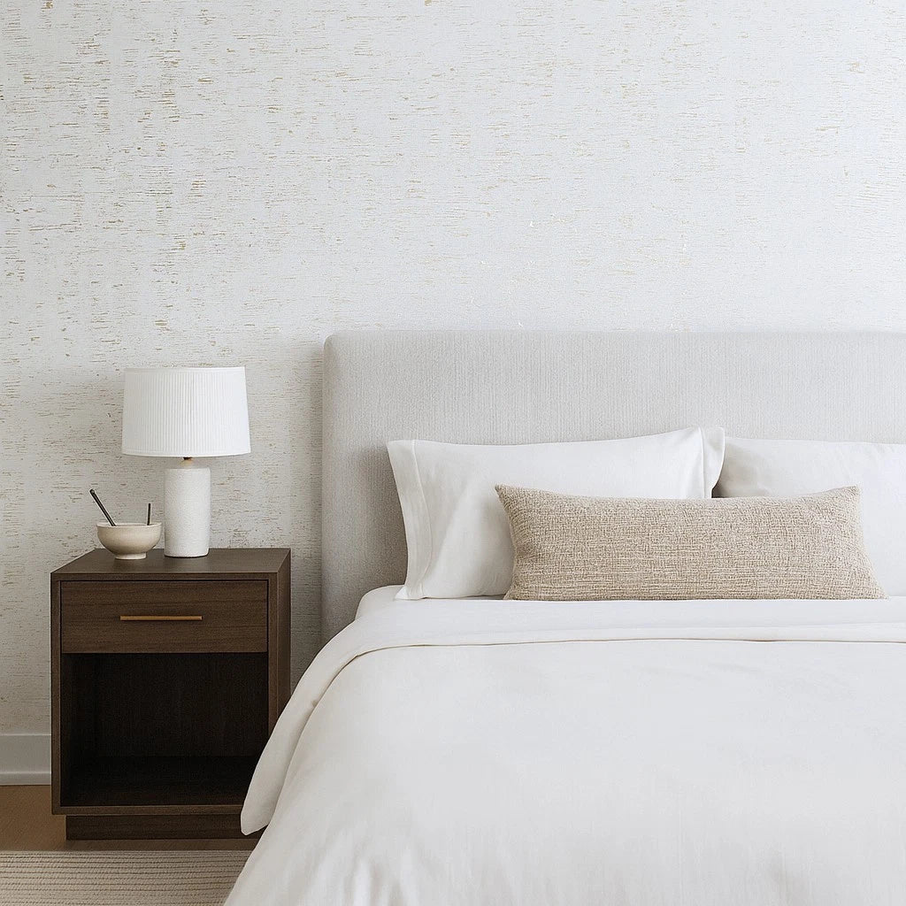 WM100101SMC Enchanced natural cork matte white gold metallic foil birch textured Wallpaper - Image 14