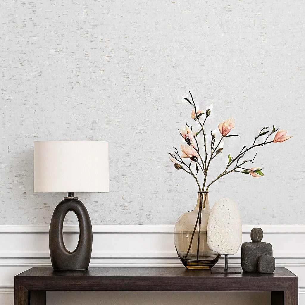 WM100101SMC Enchanced natural cork matte white gold metallic foil birch textured Wallpaper - Image 9