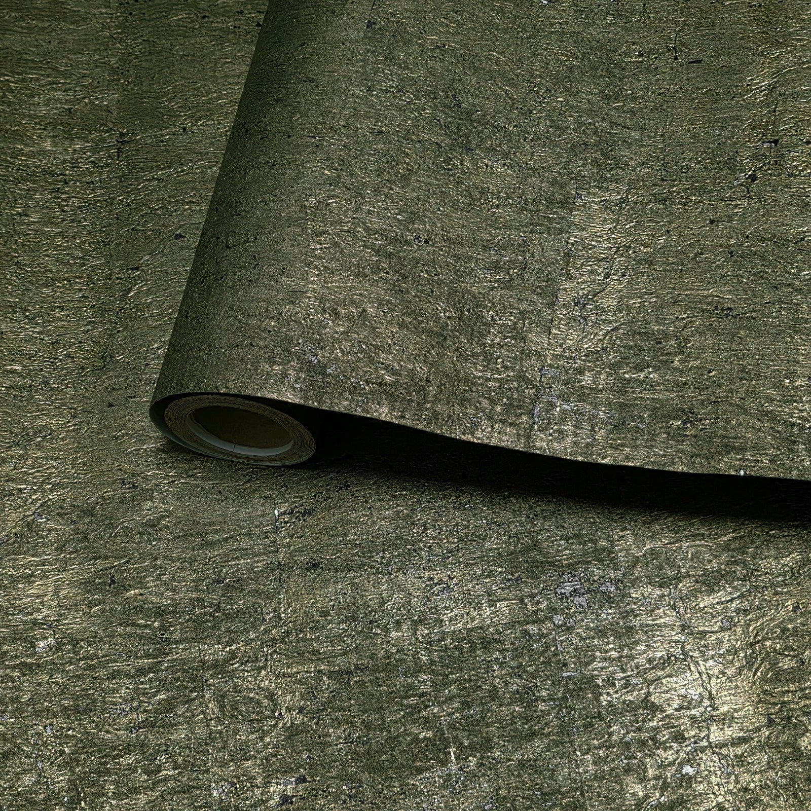 WM811KCS Real Natural cork organic dark Brass metallic black textured eco Wallpaper rolls - Image 12