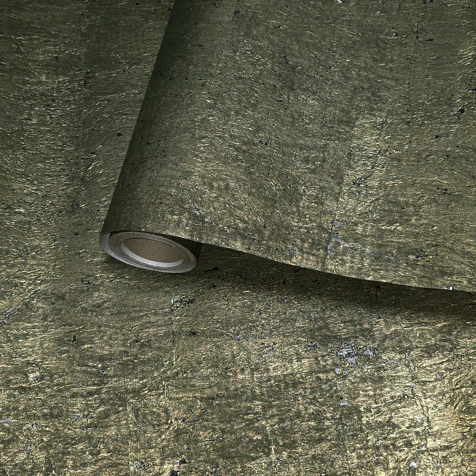 WM811KCS Real Natural cork organic dark Brass metallic black textured eco Wallpaper rolls - Image 3