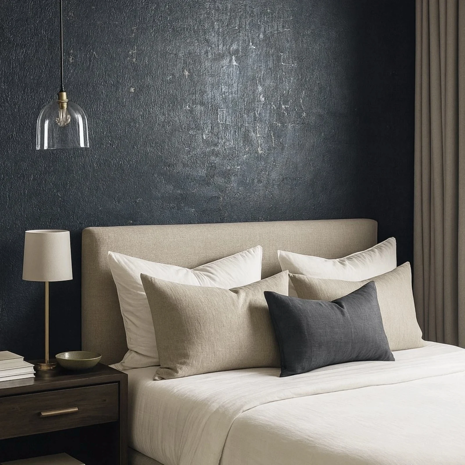 WM868KCG Real Natural cork Gray charcoal platinum gold metallic foil textured Wallpaper - Image 3