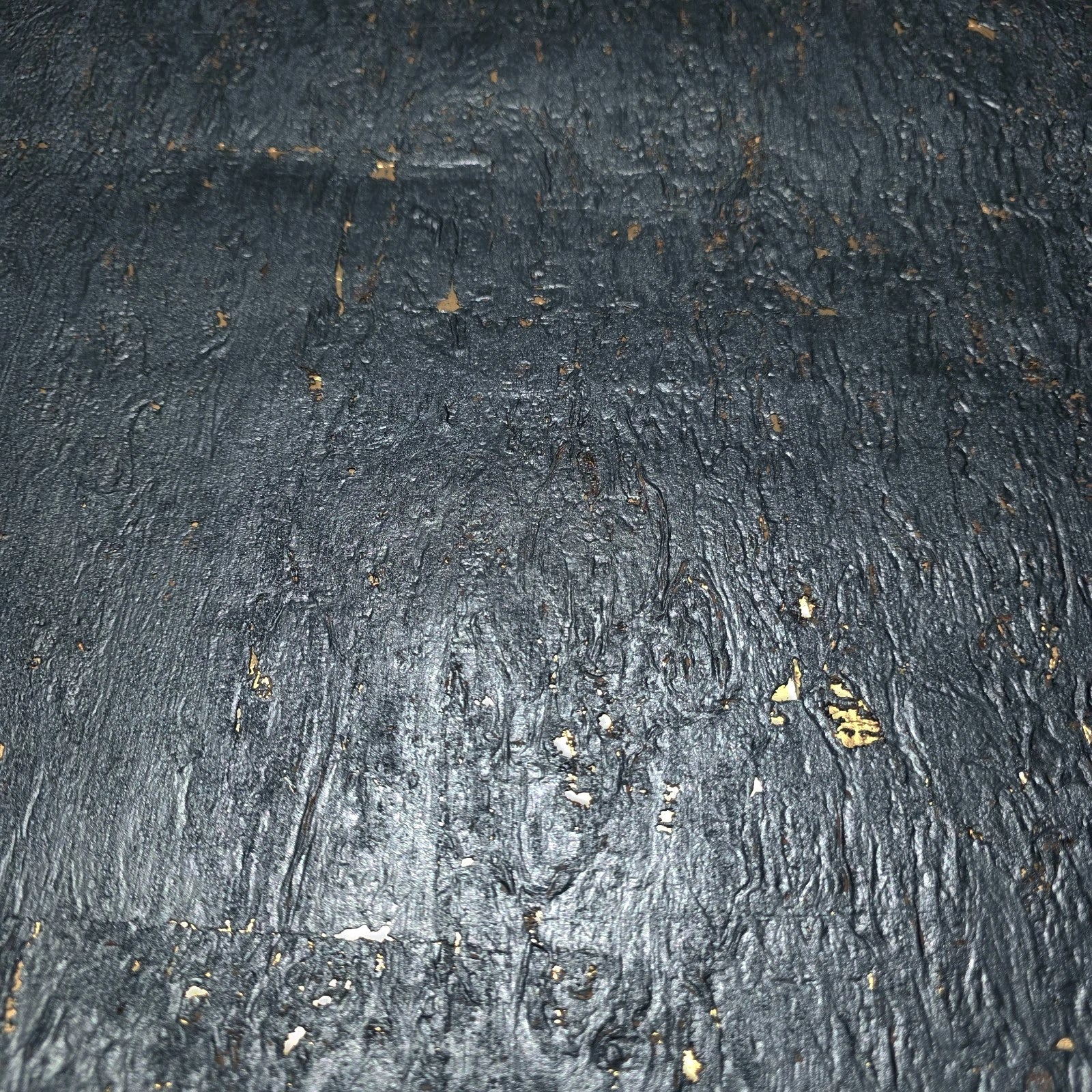 WM868KCG Real Natural cork Gray charcoal platinum gold metallic foil textured Wallpaper - Image 4