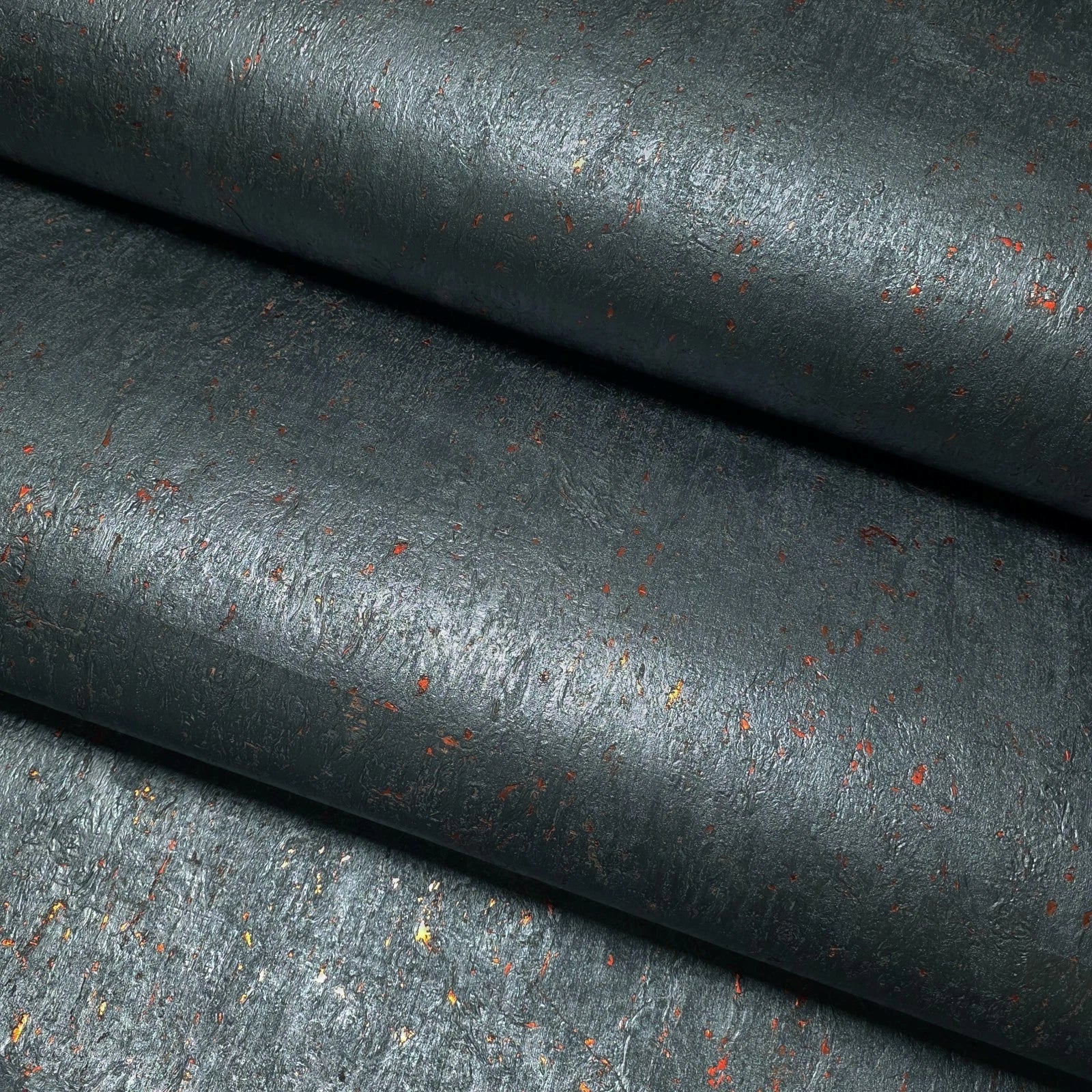WM869KCC Real Natural cork Dark Gray platinum copper metallic foil textured eco Wallpaper - Image 6